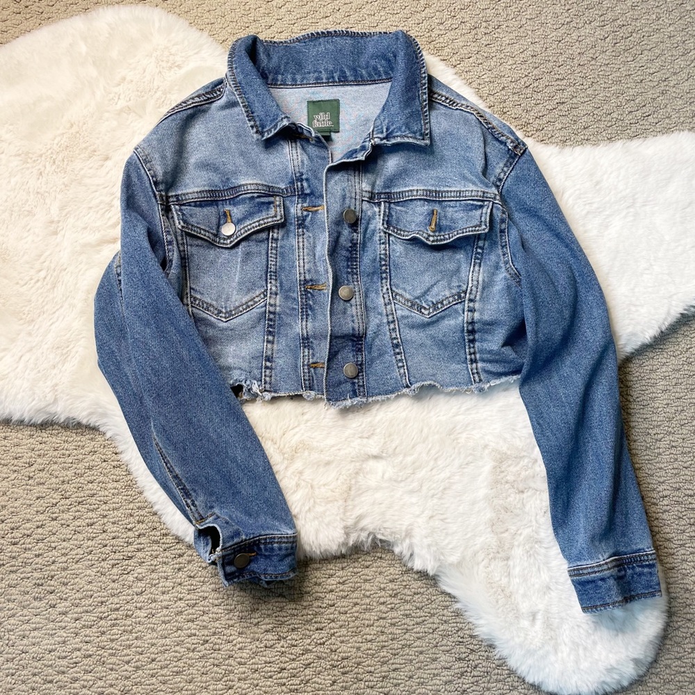 WILD FABLE cropped denim jacket - Picture 2 of 6